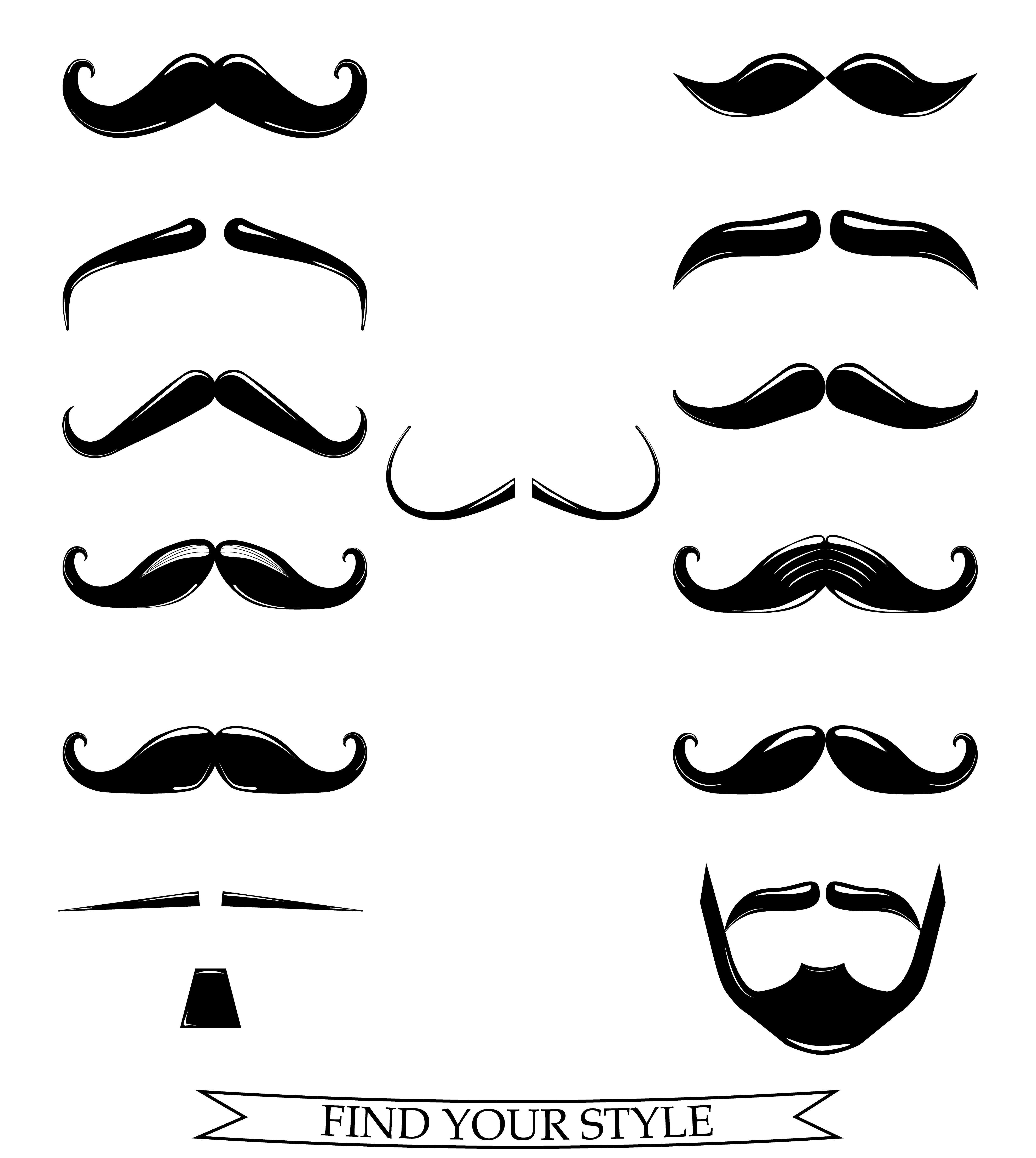 5000x5588 Vector Set With Different Versions Of The Mustache Vector
