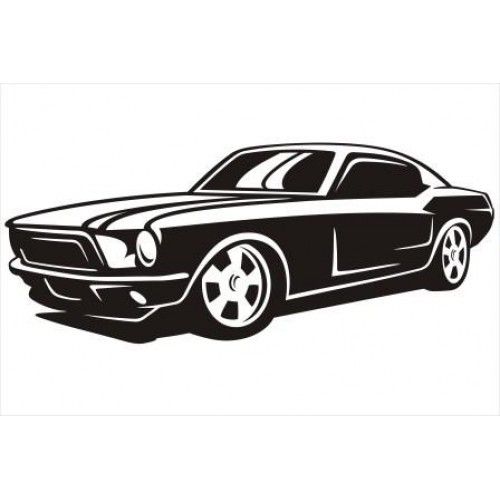 500x500 Ford Mustang Car Silhouette Silhouettes Car Silhouette, Car
