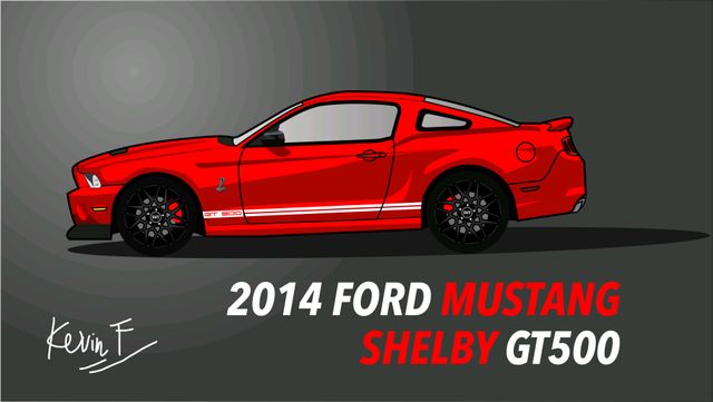 640x361 Ford Mustang Vector Wallpaper
