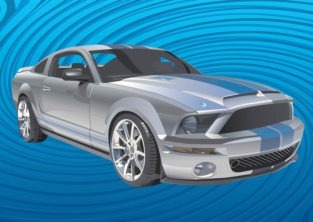 1024x727 Mustang Car Vector Vector Art Graphics