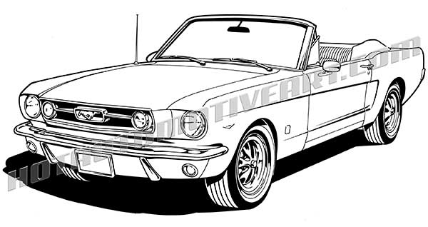 600x318 Ford Mustang Convertible Vector Clip Art