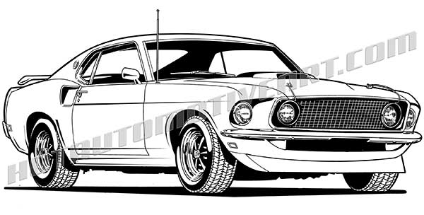 600x304 Ford Mustang Muscle Car Vector Clip Art