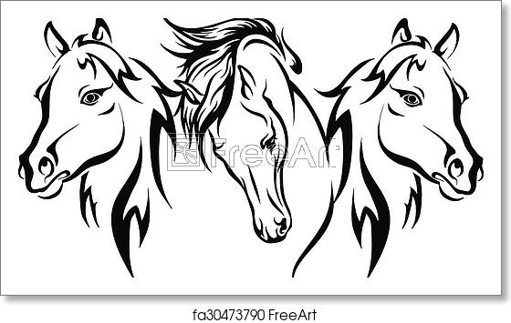 Free Art Print Of Three Horses Vector Freeart 560x355 Free Art Print Of Three Horses Vector Freeart