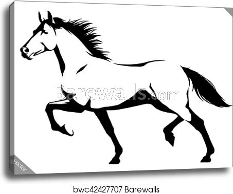 Black And White Linear Paint Draw Horse Vector Illustration 453x379 Black And White Linear Paint Draw Horse Vector Illustration