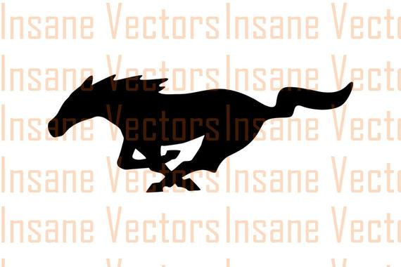 570x380 Mustang Vector Silhouette Clip Art Image Mustang Vector Etsy