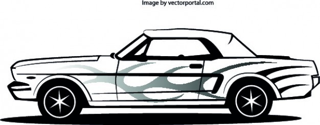626x245 Mustang Car Lateral Vector Free Download