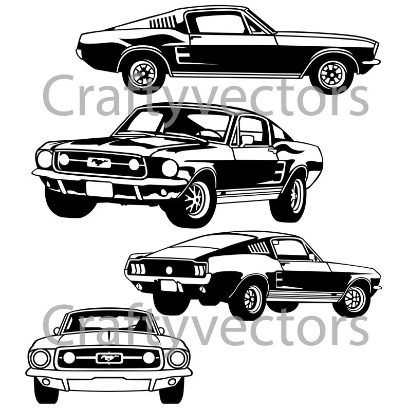 794x794 Ford Mustang Gt Vector Etsy