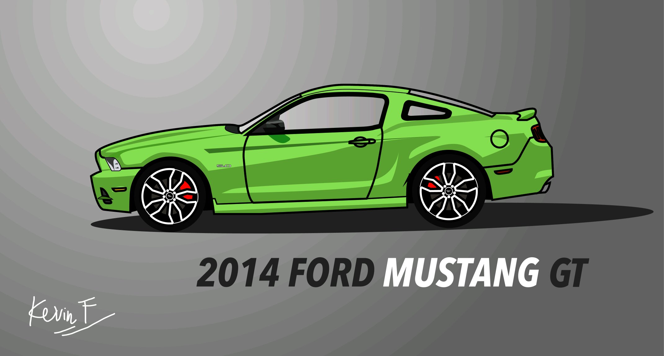 2141x1150 Ford Mustang Vector Wallpaper