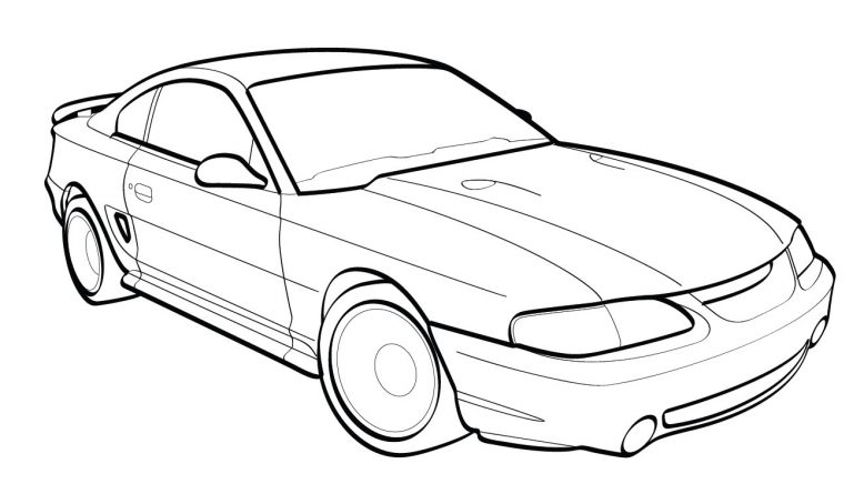 778x445 Vector Line Drawing Of A Ford Cobra Mustang
