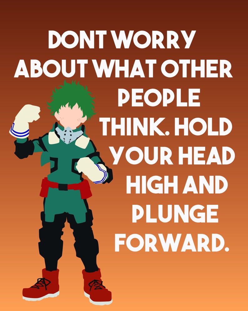 794x993 Izuku Midoriya Quote My Hero Academia Vector Style Print Etsy
