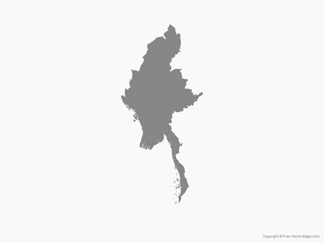Vector Map Of Myanmar 460x345 Vector Map Of Myanmar