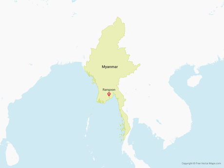 Vector Map Of Myanmar Free Vector Maps 460x345 Vector Map Of Myanmar Free Vector Maps