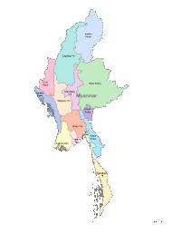 Editable Myanmar Map With Administrative Borders 200x259 Editable Myanmar Map With Administrative Borders