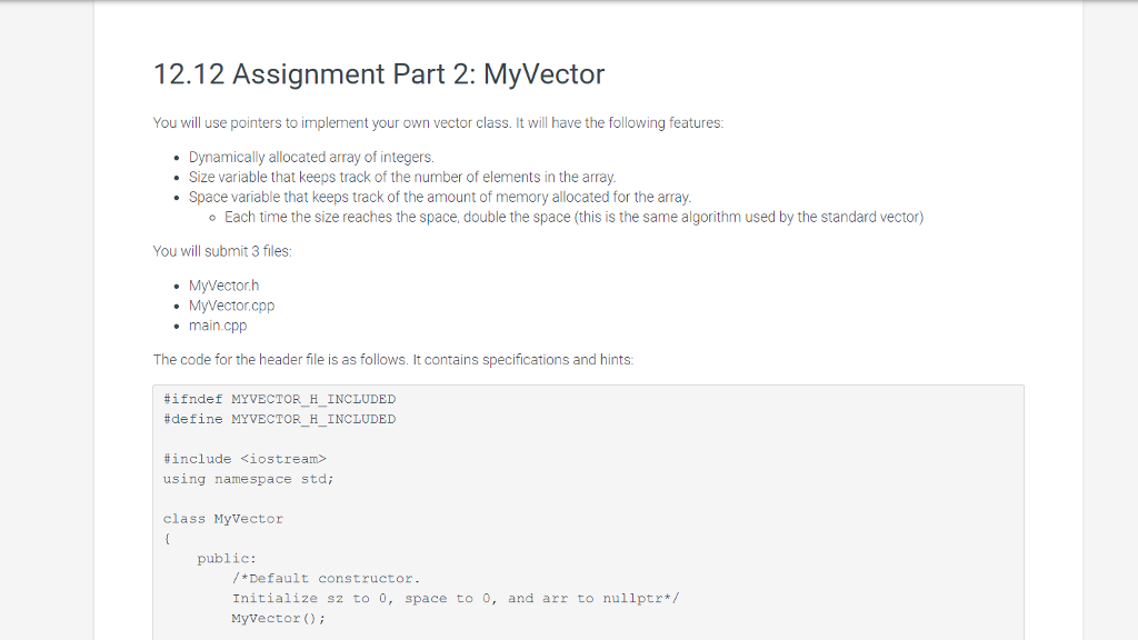 Solved Assignment Part Myvector You Will Use Poi 1024x576 Solved Assignment Part Myvector You Will Use Poi