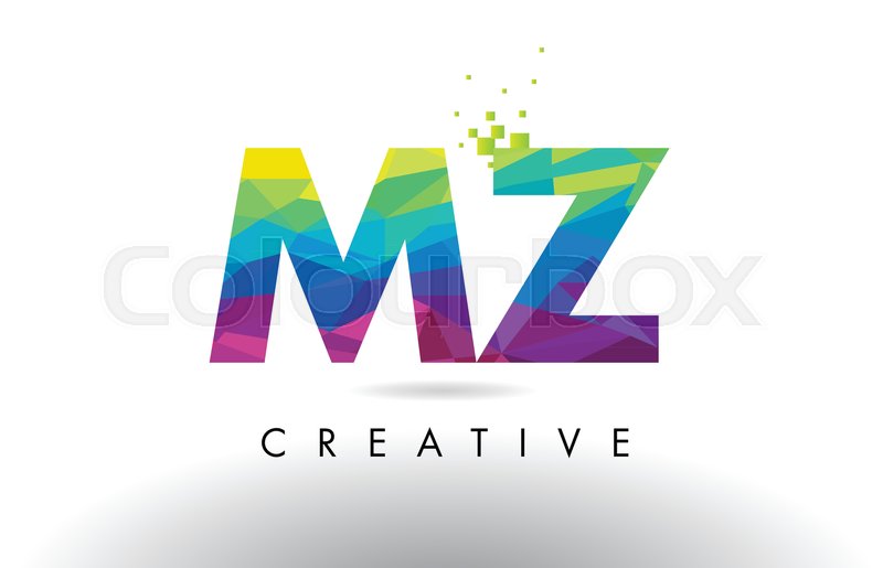 800x515 Mz M Z Colorful Letter Design With Stock Vector Colourbox