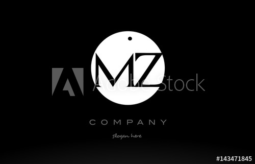 500x321 Mz M Z Simple Black White Circle Alphabet Letter Logo Vector Icon