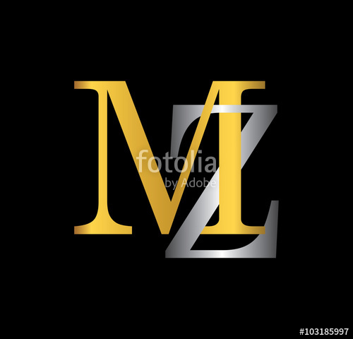 500x480 Mz Initial Letter With Gold And Silver Stock Image And Royalty