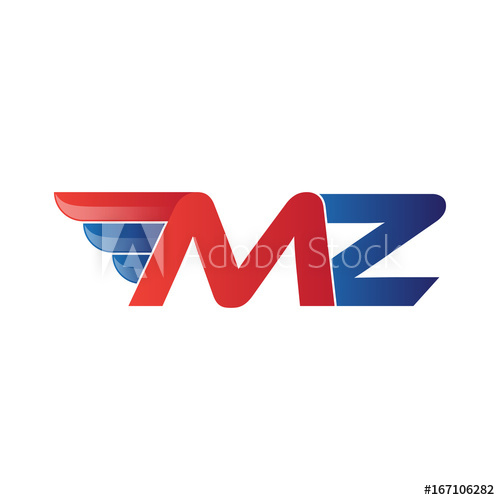 500x500 Fast Initial Letter Mz Logo Vector Wing