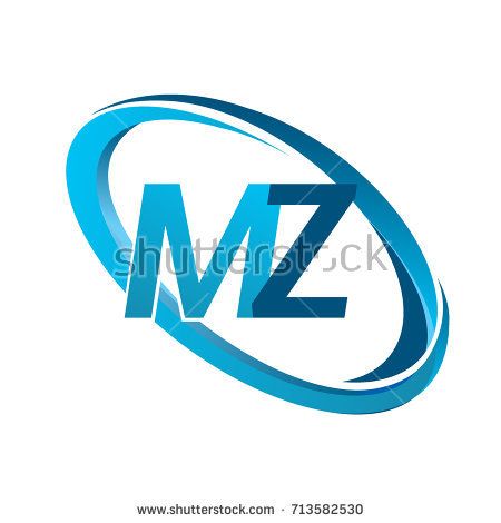 450x470 Letter Mz Logotype Design For Company Name Colored Blue Swoosh