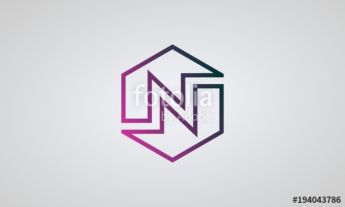 N Letter Logo Vector, Linear Hexagon Design Stock Image 500x300 N Letter Logo Vector, Linear Hexagon Design Stock Image