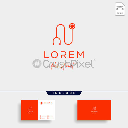 Stethoscope N Letter Logo Vector Design Icon, Stock Vector 500x500 Stethoscope N Letter Logo Vector Design Icon, Stock Vector