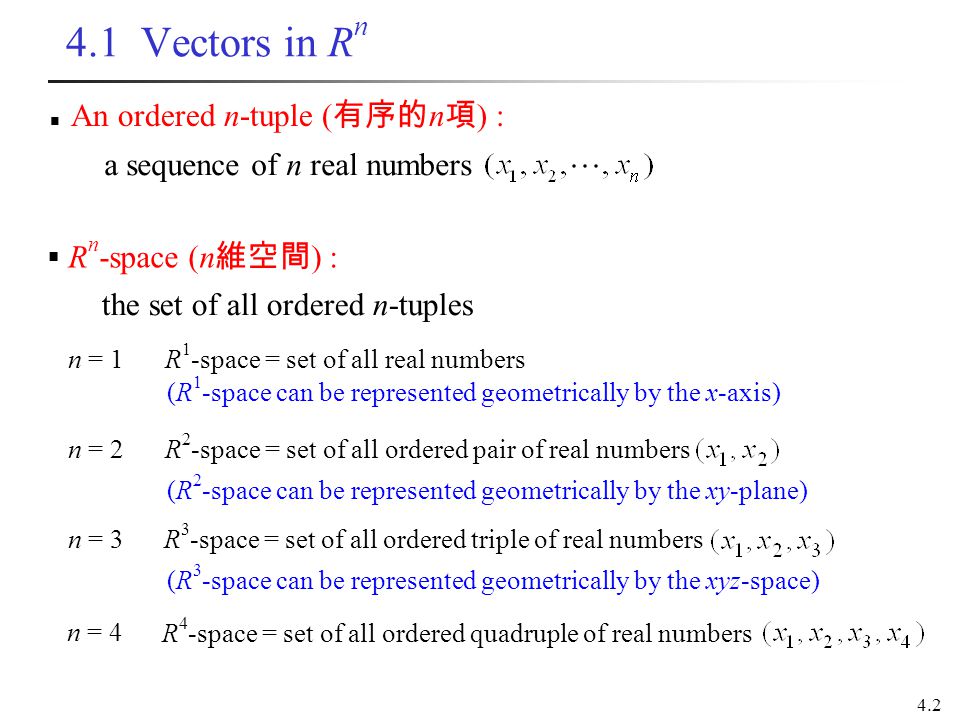 960x720 Chapter Vector Spaces Vectors In Rn Vector Spaces