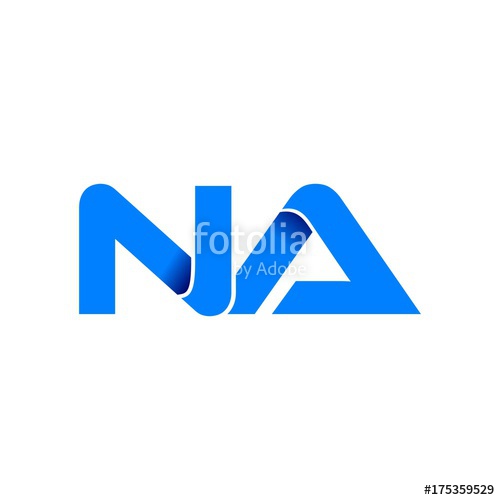 500x500 Na Logo Initial Logo Vector Modern Blue Fold Style Stock Image