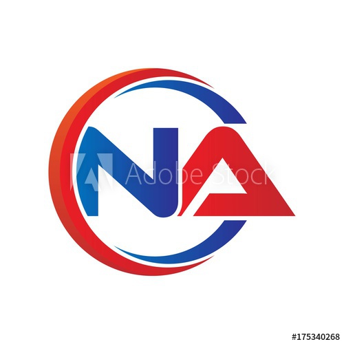 500x500 Na Logo Vector Modern Initial Swoosh Circle Blue And Red