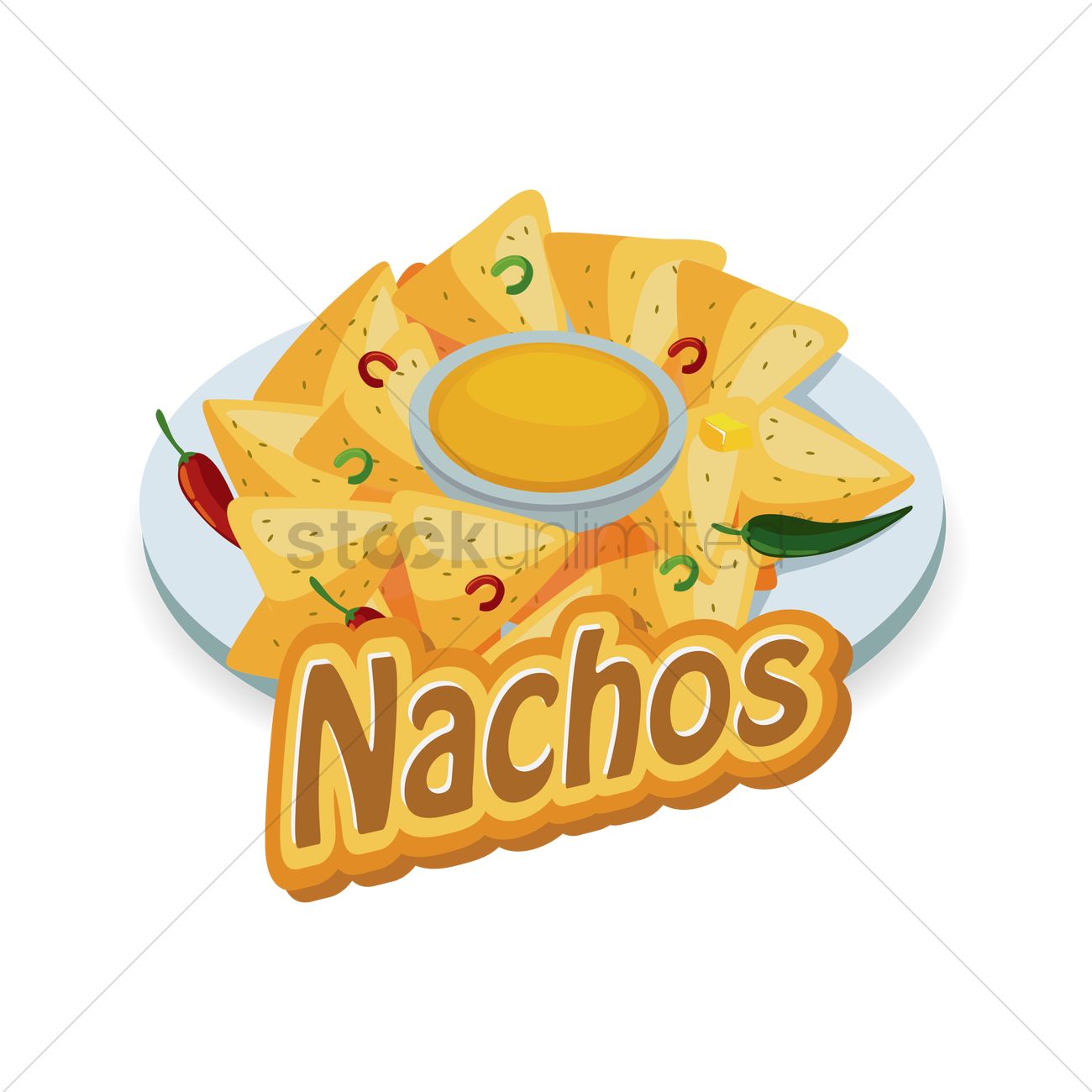 Nachos Vector Image 1300x1300 Nachos Vector Image
