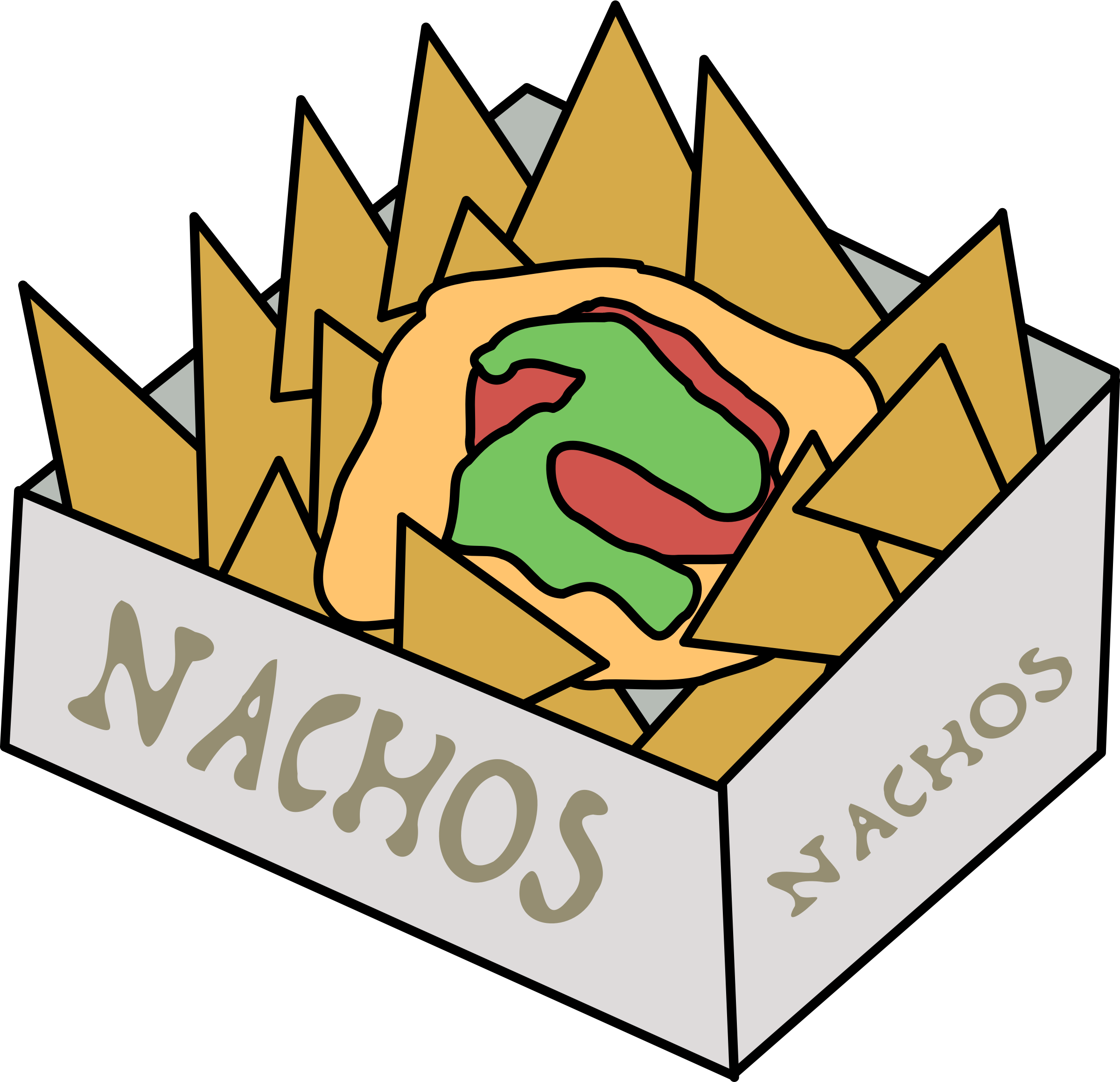 Box Of Nachos Vector Clipart Image 2400x2319 Box Of Nachos Vector Clipart Image