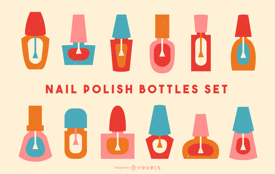 900x570 Nail Polish Bottles Vector Set