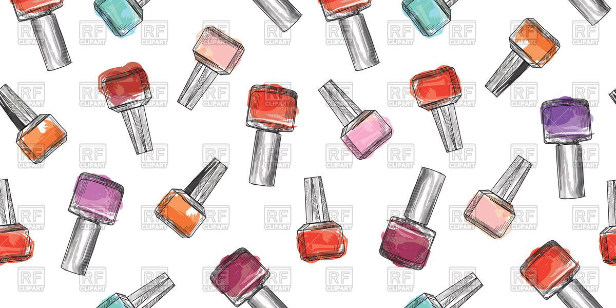 1200x600 Nail Polish Bottle Seamless Pattern Beauty Salon Manicure