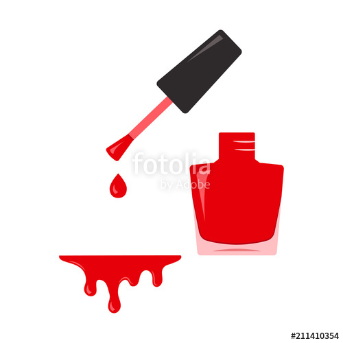 500x500 Red Nail Polish, Open Bottle Vector Illustration Stock Image