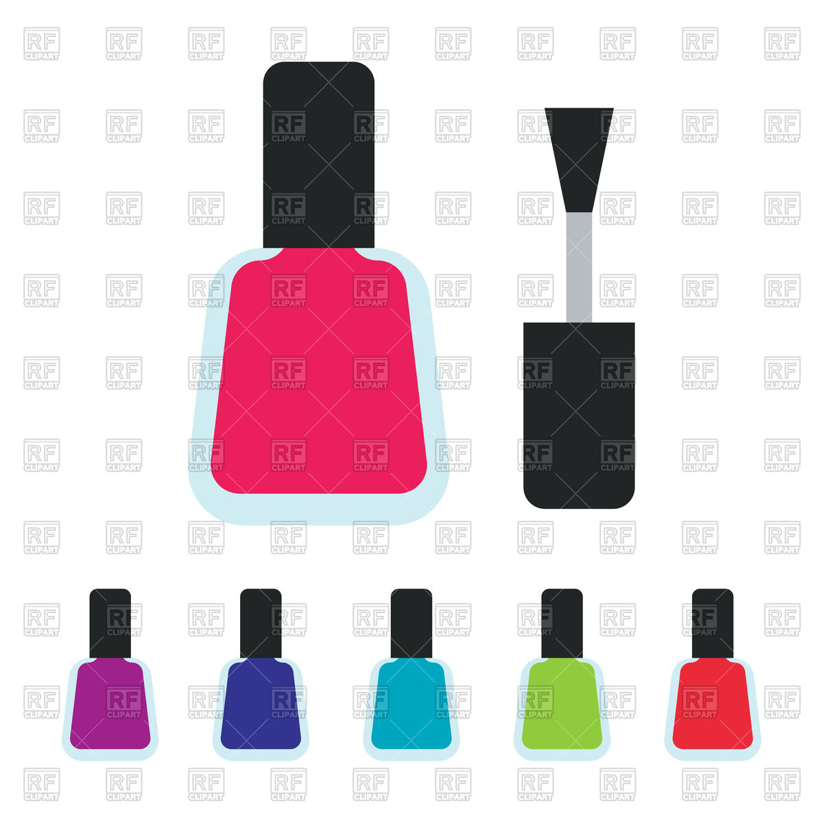 1200x1200 Set Of Nail Polish Bottles Vector Image Of Beauty, Fashion