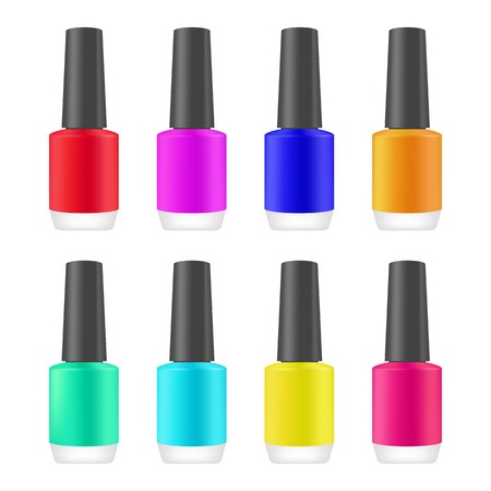 450x450 Set Of Realistic Nail Polish Bottles Vector Mockup Royalty Free