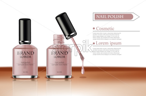 623x409 Nail Polish Vector Realistic Packaging Label Design Mock Up