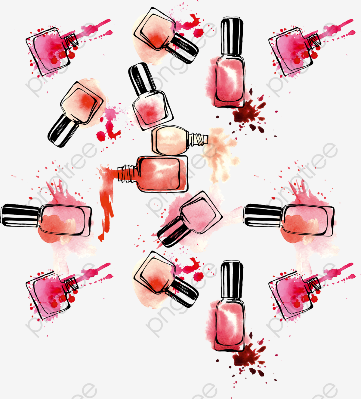1200x1328 Vector Hand Colored Nail Polish, Vector, Hand Painted, Color Png