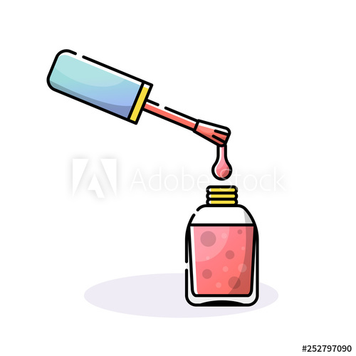 500x500 Coral Nail Polish A Drop Of Varnish Flows Nail Salon Vector