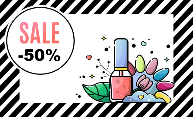 626x382 Flat Banner For Nail Salon Vector Premium Download