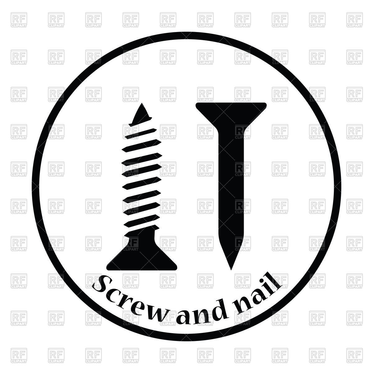 1200x1200 Icon Of Screw And Nail Vector Image Of Icons And Emblems Angelp