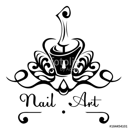 500x499 Nail Art Abstract Vector Logo Bottle Of Nail Polish With A Brush