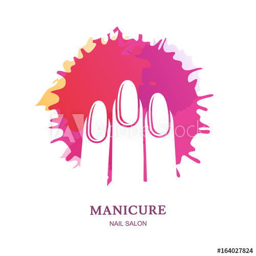 500x500 Female Hand In Pink Nail Polish Splash, Isolated On White