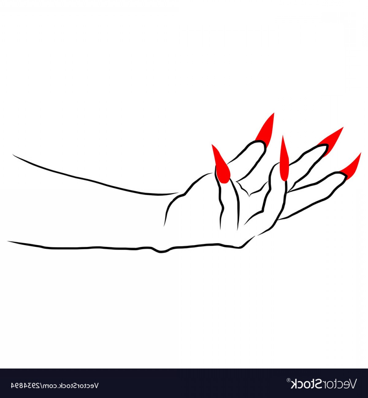 1200x1296 Ghost Hand With Red Nail Vector Soidergi
