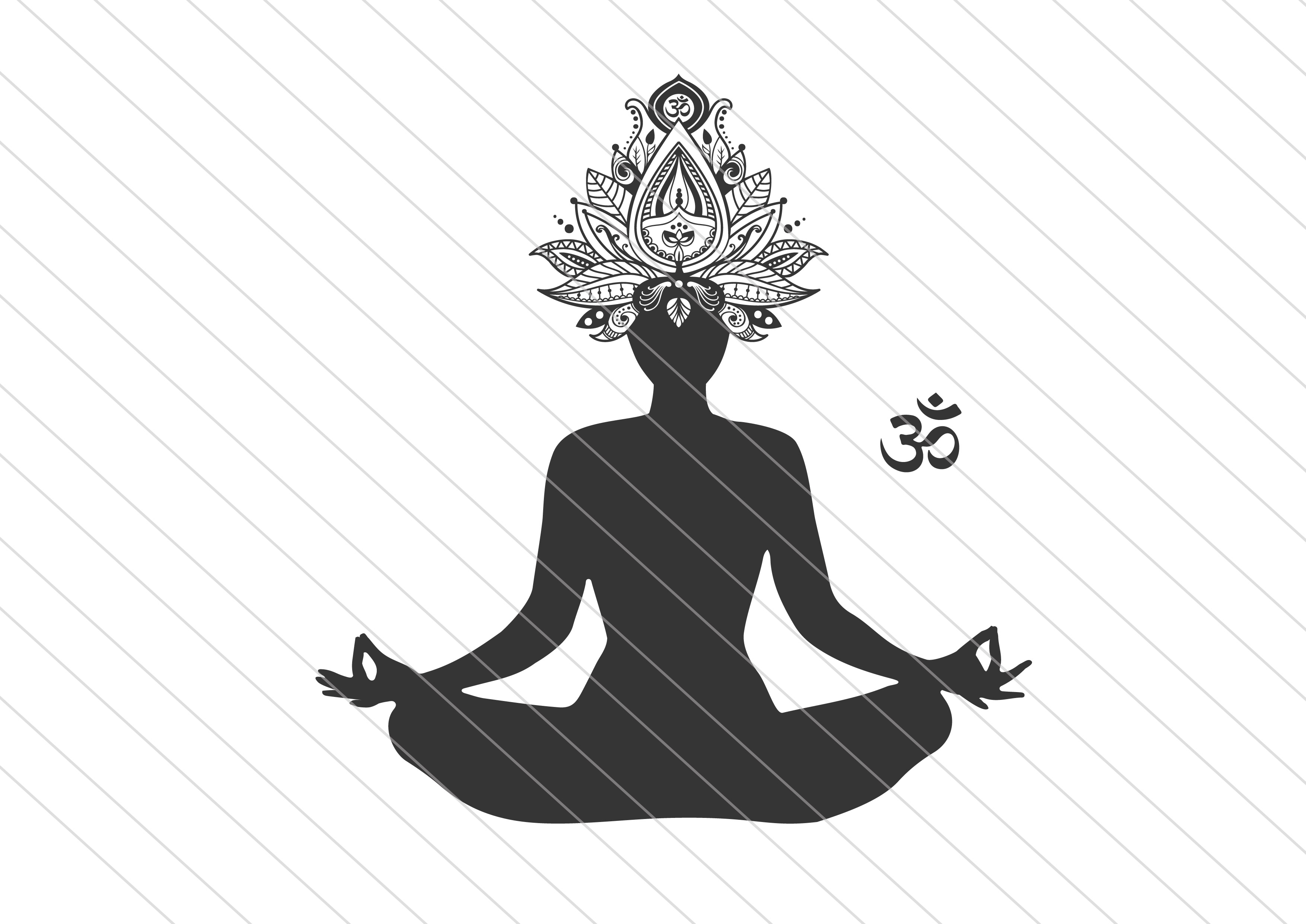 3508x2482 Namaste Yoga Girl Vector Clipart Graphic
