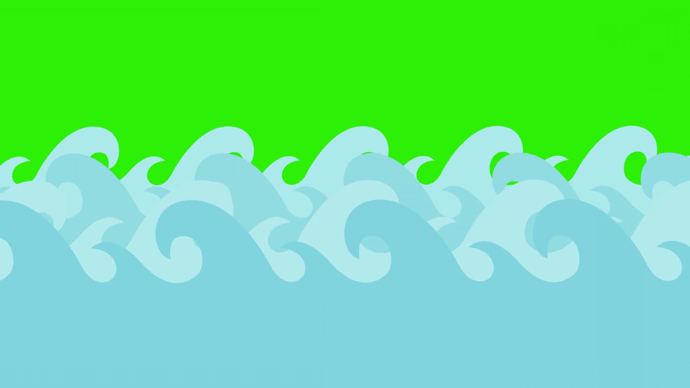 2304x1296 Cartoon Vector Sea Waves On A Green Screen Sawwflzeizneiy