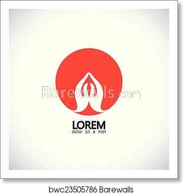 362x382 Vector Icon Of Yoga Mudra, Namaste, Welcome