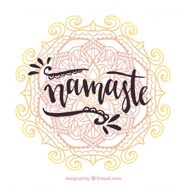 626x626 Watercolor Mandala Background And Namaste Greeting Free Vector