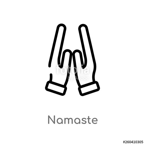 500x500 Outline Namaste Vector Icon Isolated Black Simple Line Element