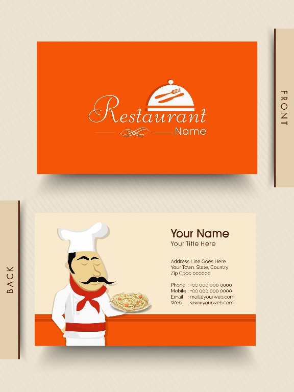 576x768 Free Restaurant Visiting Card Vector