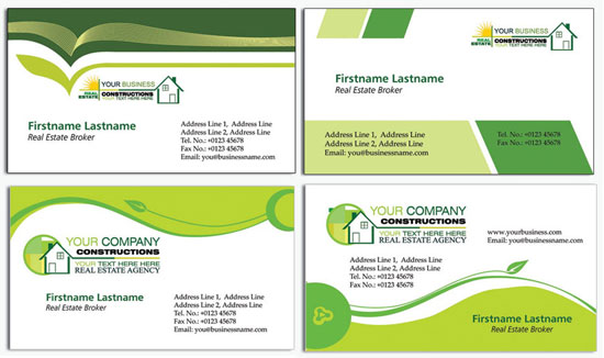 550x326 Real Estates Business Cards Vectors